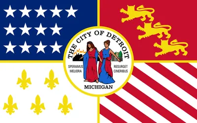 Detroit city flag 