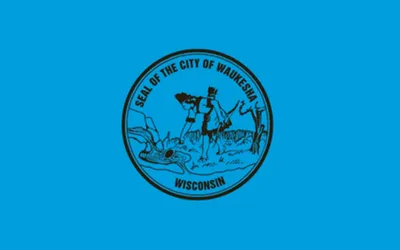 Waukesha city city flag 